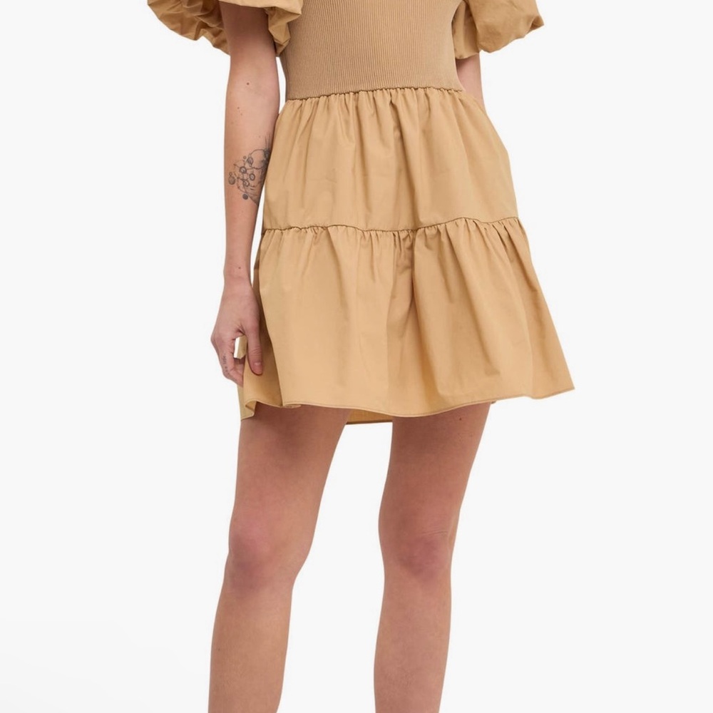 English Factory—Mixed Media A-Line Dress